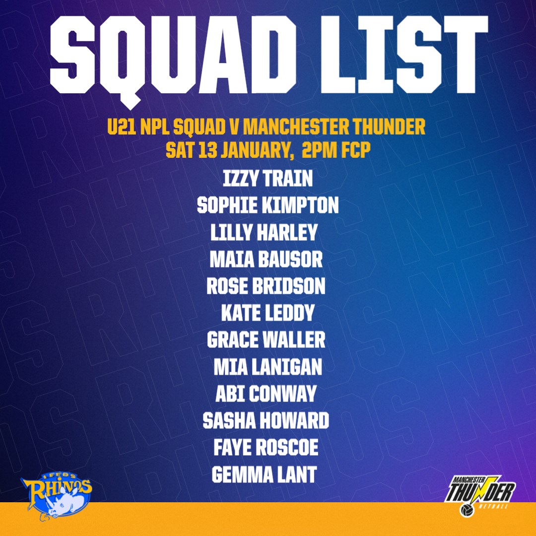 RhinosNetballSL's tweet image. 🤩Our Pathway teams are in action tomorrow against @thundernetball at @HuddersfieldUni.

See all the teams in action for free before the Super League side play a Leeds Select team in their only home pre-season game.  
* Please note tickets are £5 to watch the Super League team.