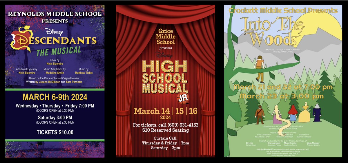 📣 Spring Musicals at HTSD 🎭 Please RETWEET Congratulations to the cast and crew of each of our upcoming middle school spring musicals! We are #HTSDproud of our students and staff ✨ #HTSD #HTSDpride @ScottRRocco @HTSDSecondary @HTSD_Grice @HTSD_Reynolds @HTSD_Crockett