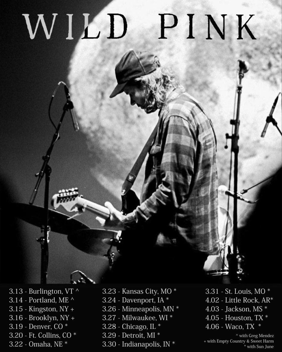 WildPinkNYC's tweet image. Very excited to hit the road with Sun June this spring! But before we do we'll play a couple shows in the northeast with Greg Mendez, Empty Country and Sweet Harm joining us. Grab tix quick: linktr.ee/wildpink