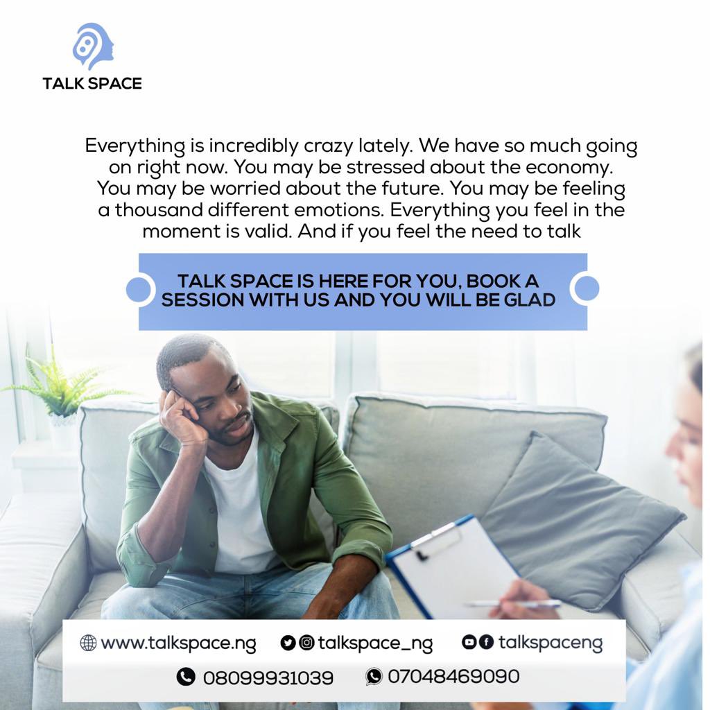 talkspace_ng's tweet photo. Start the new year on a positive note. Address your uncertainties and unaccomplished dreams by seeking clarity through counseling. Talk it out with someone who can listen and guide you towards a brighter path. Contact us today at 08099931039. https://t.co/Ha8jAYbEx4