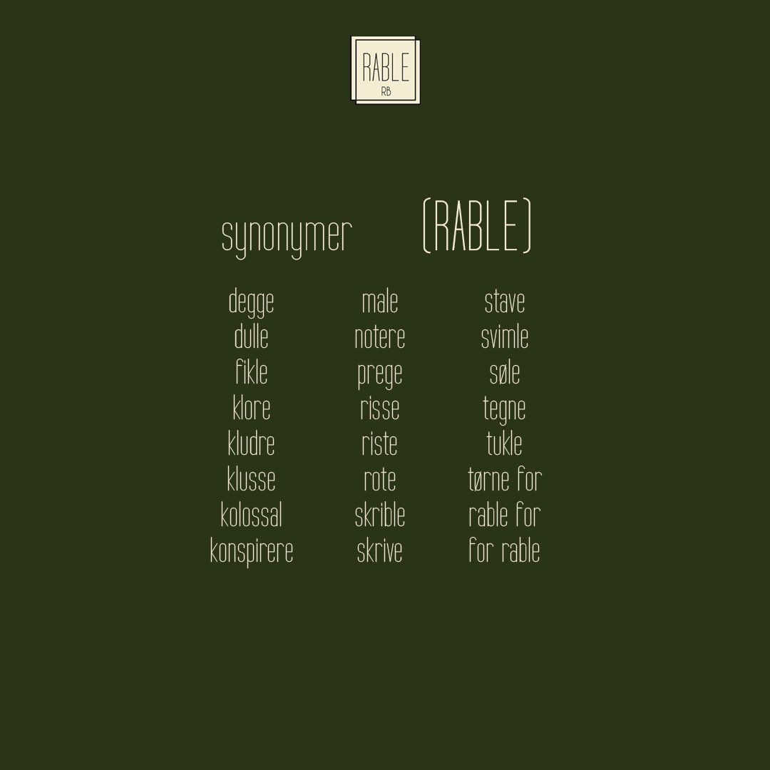 Rable_RB's tweet image. Skrible, skrive, tegne, stave. Hvilken dag er rabledag? #rable