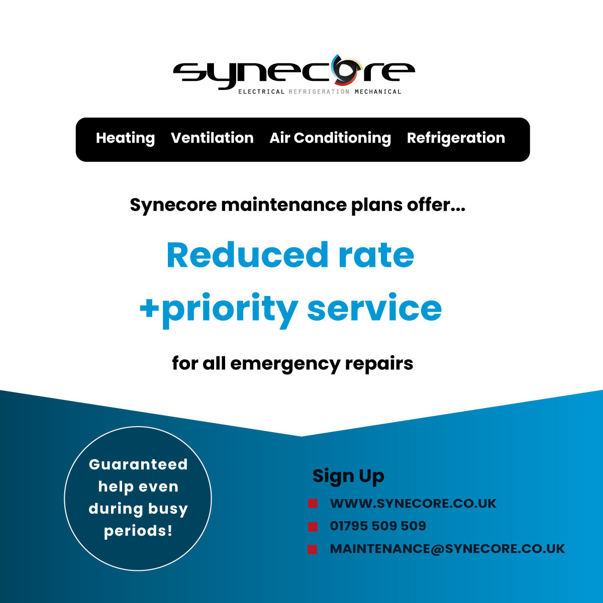 Synecore's HVAC and Refrigeration planned preventative maintenance guarantees expert support all-year-round. Sign up today - email maintenance@synecore.co.uk. #hospitality #hospitalitymanagement #hospitalityindustry #commercialkitchen #HVACRepair #hvacrepair #hvacr