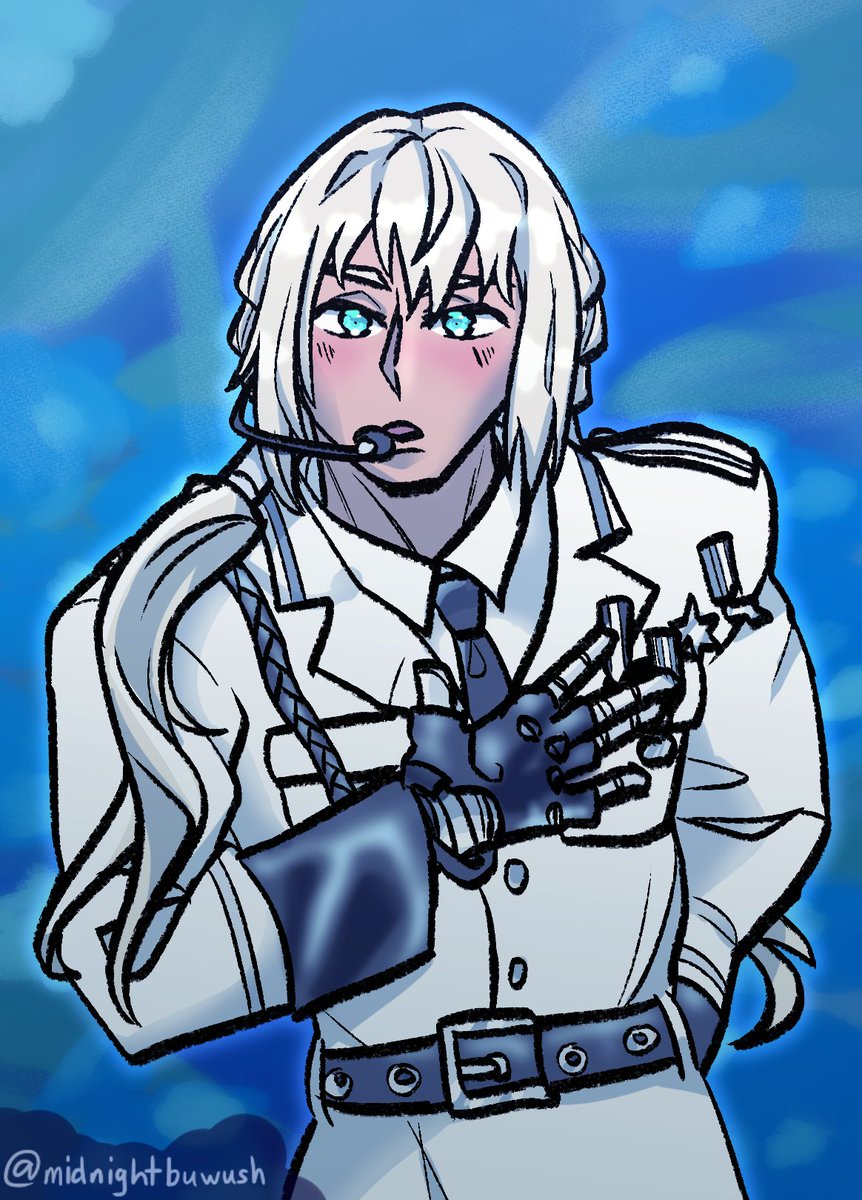 midnightbuwush's tweet photo. i saw a kpop boy so pretty i had to redraw him as bedivere https://t.co/uPLyjEuvRE