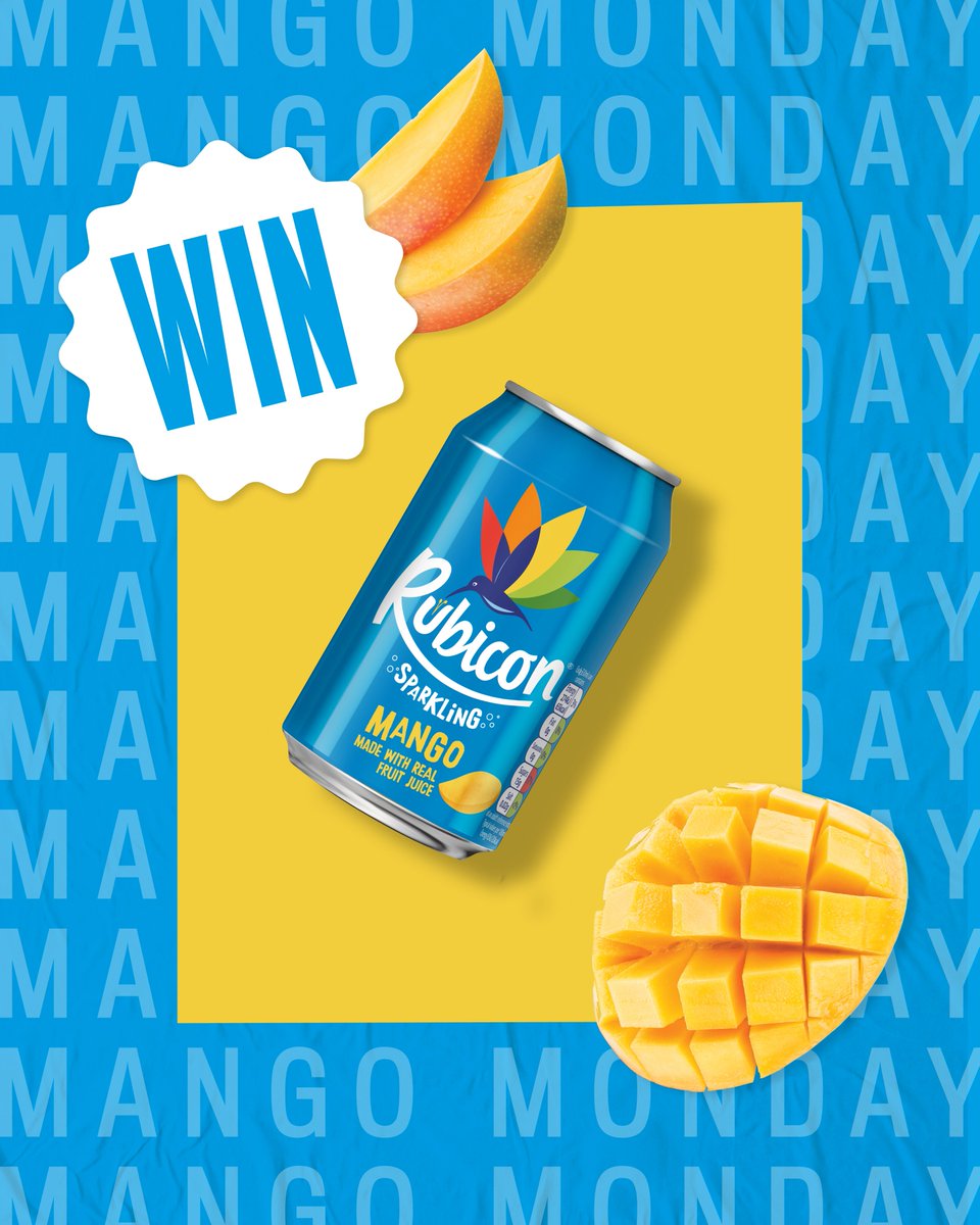 RubiconDrinksUK's tweet photo. ☀️GIVEAWAY ☀️
Brighten your Blue Monday with the taste of sunshine🥭With a crate of Rubicon up for grabs for 6 lucky winners!
To enter, follow @rubicondrinksuk and share something you’re looking forward to in the comments below.
#BlueMonday #MadeOfDifferentStuff #MangoMonday https://t.co/Kk8DdYVaeq
