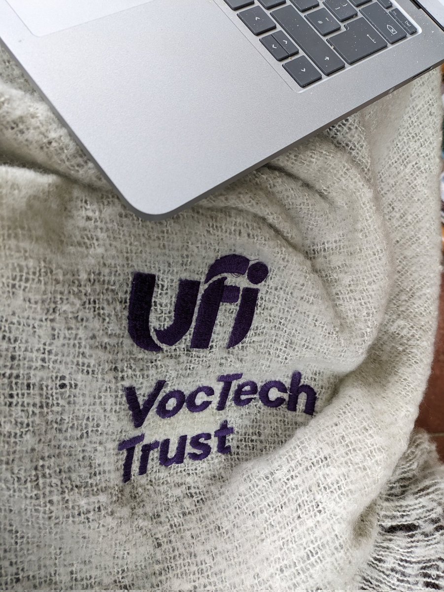 Realtimeedu's tweet image. Working from home with temperatures headed for -4. 
My lovely @UfiTrust Week of #Voctech thank you gift is a very welcome addition to my office!
#loveFE #AmplifyFE