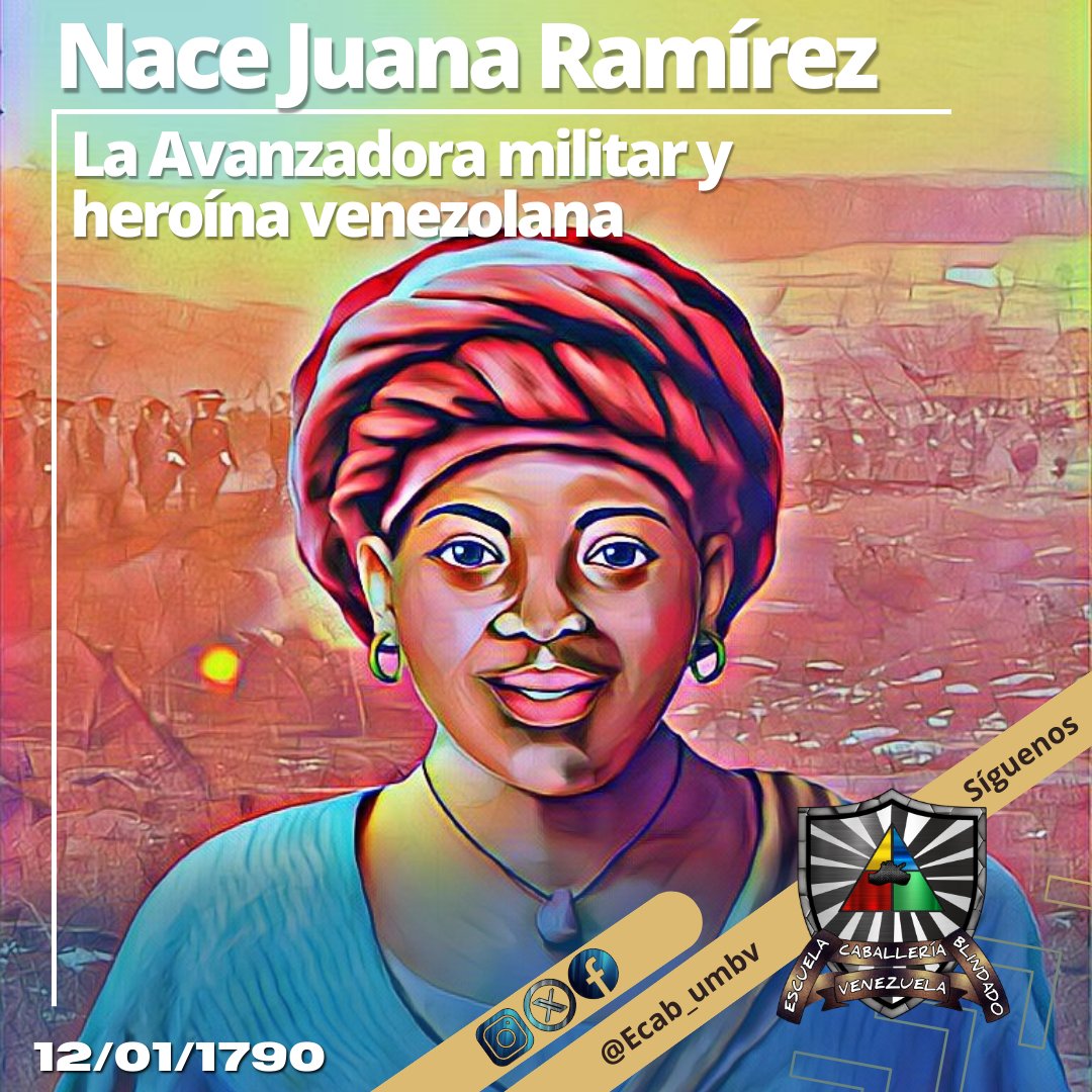 📃#12Ene || Juana Ramírez la Avanzadora nació en el poblado de Chaguaramal en 1790. Conocida como la lideresa aguerrida que contribuyó a la causa independentista, esta mujer llevó un contingente de guerreras al lado de los patriotas.
#VenezuelaHumanaYPatriota