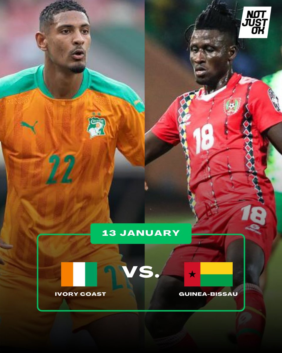 NotjustokSports's tweet photo. Finally, AFCON 2023 kicks off tomorrow with host Ivory Coast playing Guinea-Bissau.

Who will win this first match? https://t.co/LEZiTaz7VT
