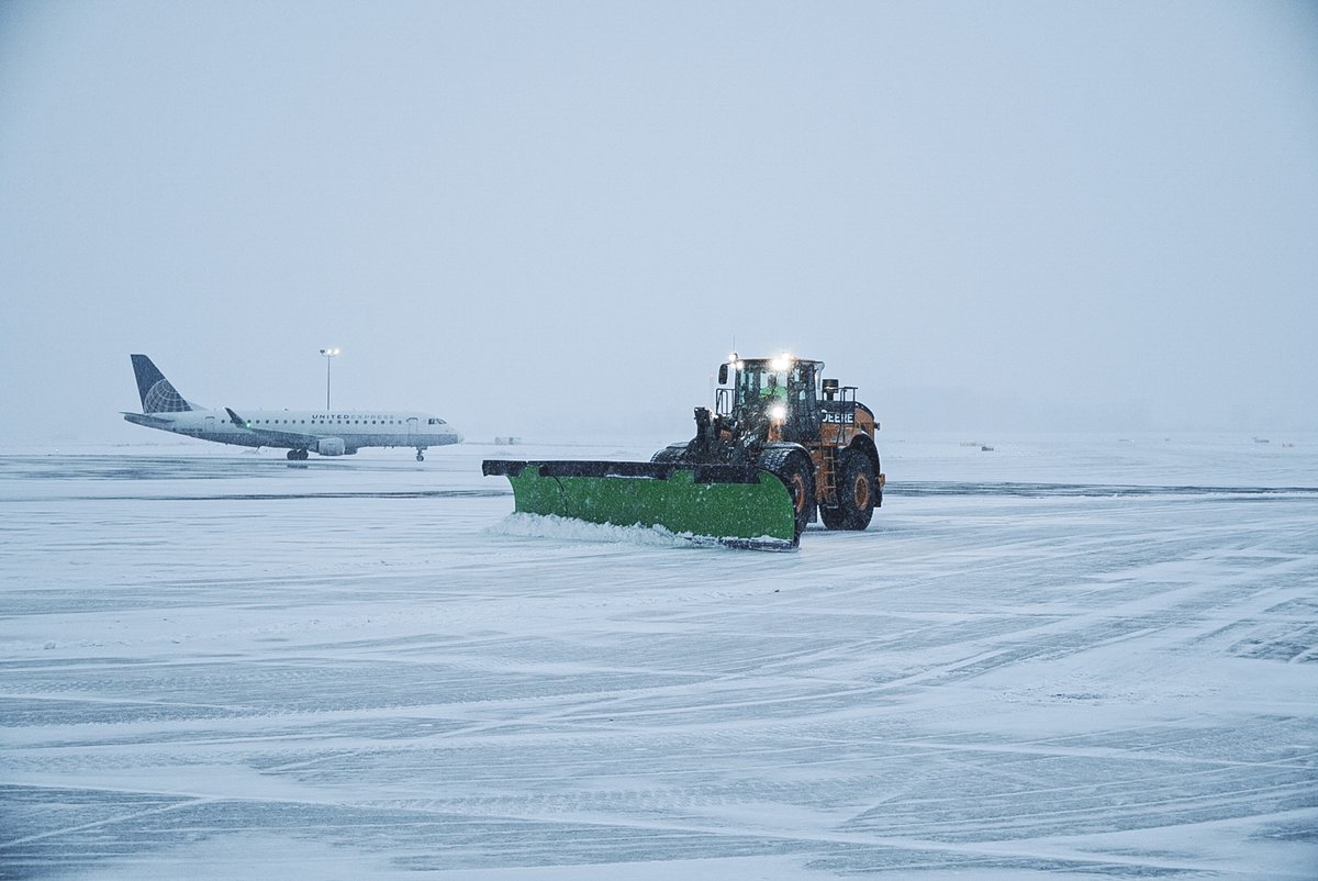 Our crew is ready for the winter storm and the airport will be open. Make sure to check with the airline on your flight status - downloading your airline's app is the best way to get notifications! #flyatw #wintertravel #wisconsin #appleton #snowplow #snowremoval