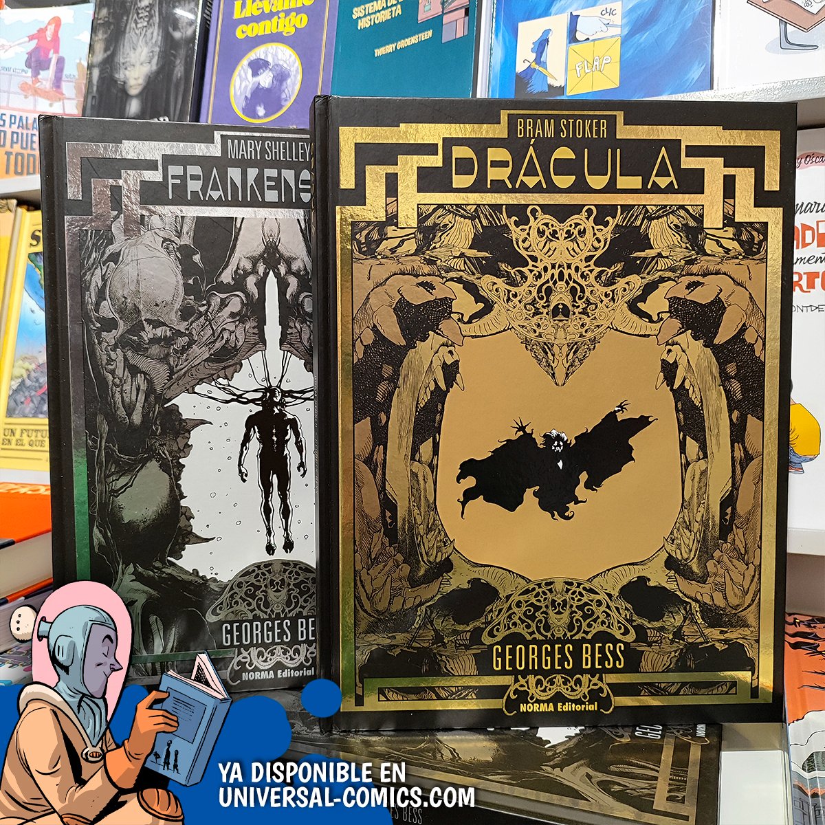 ComicsUniversal's tweet photo. De la mano de @NormaEditorial tenemos estas fantásticas adaptaciones de los grandes clásicos a cómic que está marcándose George Bess: «Drácula» de Bram Stoker y «Frankenstein» de Mary Shelley.
👉 https://t.co/gUa52JanYs
#GeorgeBess #NormaEditorial #novedad2024 https://t.co/ay01Eb1GfU