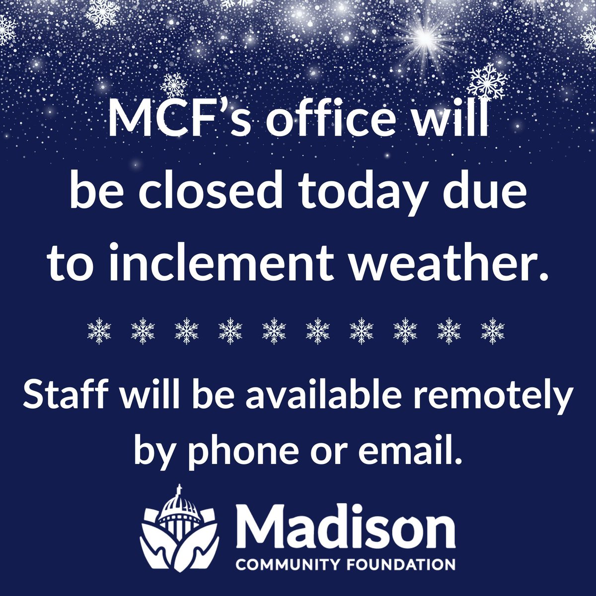 Happy snow day! Stay safe and warm today ❄️