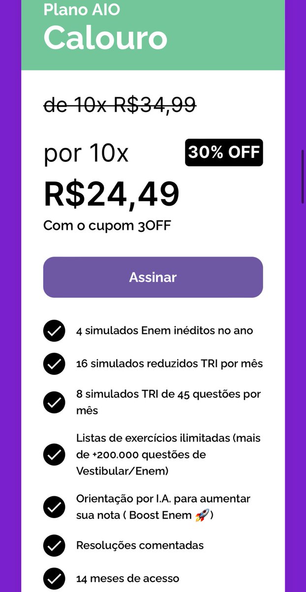 studywanala_'s tweet image. ❗️genteee a AIO tá com uma promoção incrível de 30% válida para todos os planos! 
*promoção válida até dia 26/01*

massss como tudo que é bom nessa plataforma ainda pode melhorar, com o meu cupom 🏷️ANALA4OFF vocês conseguem 40%, também em todos os planos 🥳