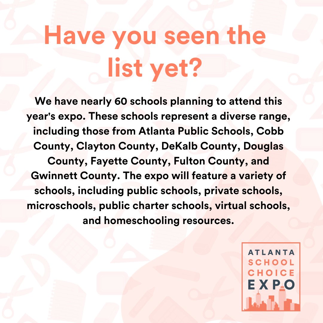 _GA_CAN's tweet image. Have you checked out the schools attending the Atlanta School Choice Expo on Jan. 20th? Take a peek below. And if you're thinking of coming, just hit up this link to pre-register. bit.ly/3O2e0bv