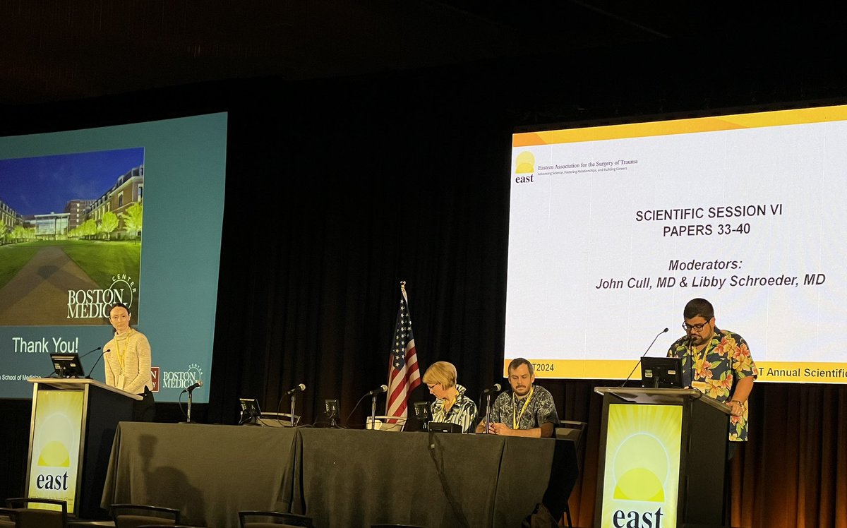 Outstanding work and presentation by @akobzherz on Early VTE ppx in polytrauma needing major orthopedic intervention. @jpmeizoso providing an insightful discussion. #EAST2024 @Dane_Scantling @SESanchezMD @richmanap @BostonTrauma @BMCSurgery