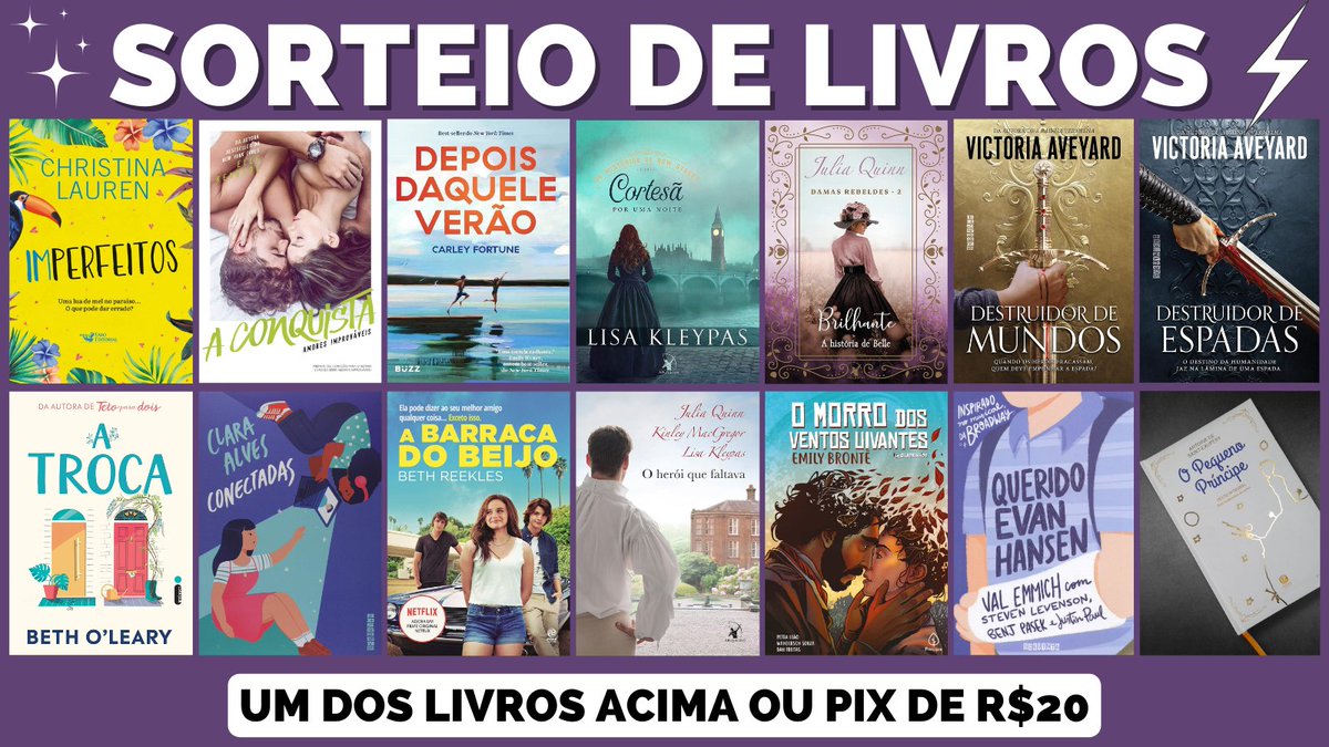 americasincera's tweet photo. 🚨 SORTEIO DE LIVROS RELÂMPAGO

🏆 Prêmio: Um dos Livros da imagem ou R$20 NO PIX ou em Livro na Amazon da sua escolha

⭐️Regras:
➡Seguir @americasincera 
➡Dar RT nesse tweet
➡Dar RT e curtir o fixado
➡Entrar no nosso grupo: https://t.co/OvljjSVn0x

📅 Resultado rápido: 14/01 domingo 💜🍀