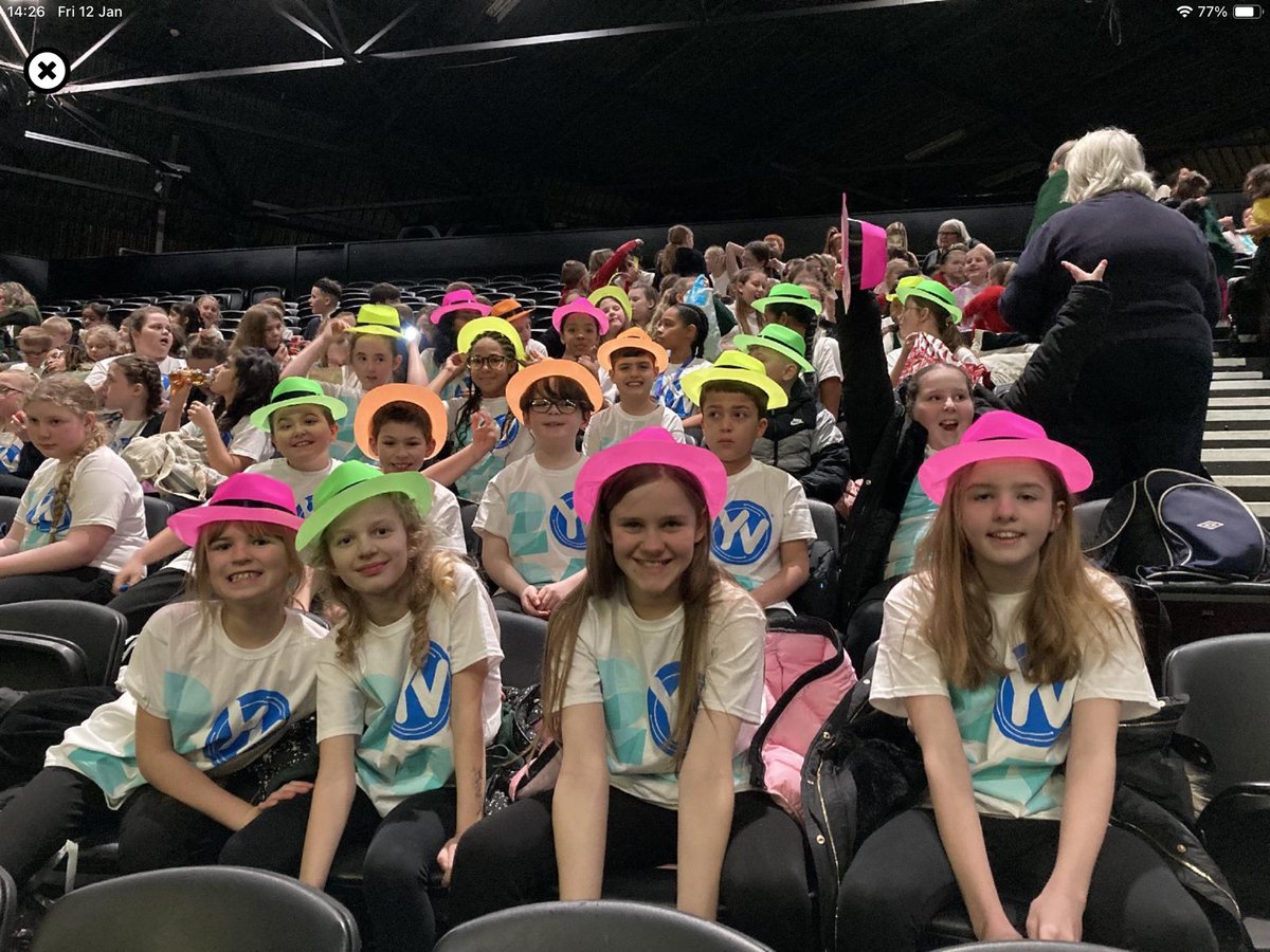 RavenhurstCP's tweet photo. We have arrived! We have our seats and we are ready to rehearse 🪩🎧🎼🎤💃🏽🕺🏼 #youngvoices2024 https://t.co/z0DVuYwCwB