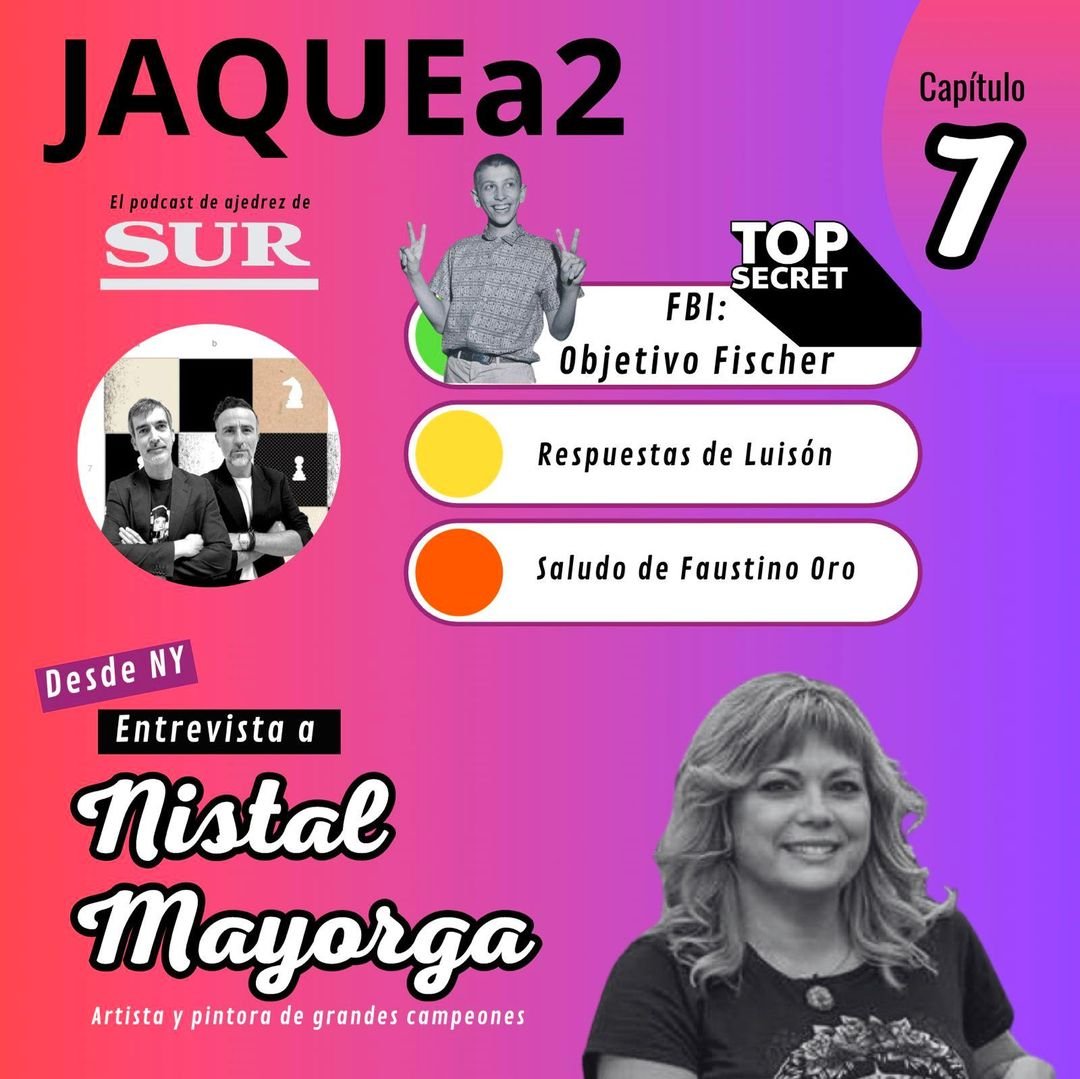 mazuagah's tweet photo. 🕵️¿Sabías que Regina Fischer, la madre de Bobby Fischer, el ajedrecista más legendario de todos los tiempos, estuvo bajo la lupa del FBI? Te lo contamos con todo detalle en el nuevo capítulo de JAQUEa2, tu podcast de ajedrez.
👉https://t.co/WtPUvXkFc7
@DiarioSUR 
@robertolopezzzz https://t.co/lkziB4yxig