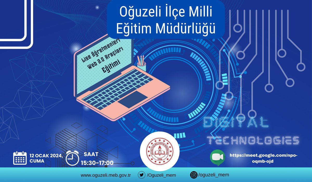 Oguzeli_mem's tweet photo. Öğretmenlerimizin dijital yetkinliklerini artırmak için WEB 2.0 araçları eğitimi düzenliyoruz. Eğitimin üçüncü gününde lise öğretmenlerimiz ile buluştuk. #web2tools
@Yusuf__Tekin
@kemalcebervali
@yasintepe
@ucrrbsrr
@burhan_yuksel23
@Ercanpolat002
@bunbozkurt
@serkantopcu48 https://t.co/Lw4tTRw5Pv