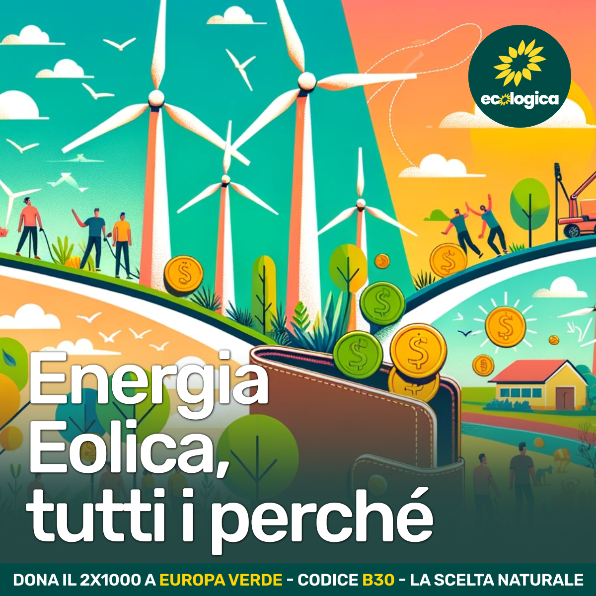 europaverde_it's tweet photo. 🌬️Il #vento è una forza che ha sempre mosso l'innovazione. Oggi, rappresenta il 7% del nostra energia elettrica.

🌀L'#EnergiaEolica è un mix perfetto di #tecnologia e rispetto per l'#ambiente.

Benefici? Sfide? Un approfondimento di @ecologica_it 👉 https://t.co/MzikEeCUi1 https://t.co/lZfLWFYA9V