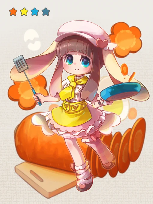 pixivFANBOXでのんびりイラスト「にんじん料理」を公開しました。バターで炒めるのが好きです。 