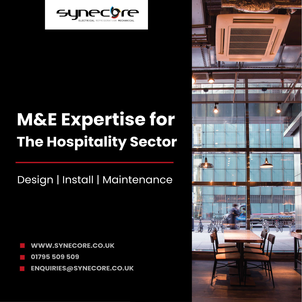 Synecore Limited (@synecore) on Twitter photo Synecore has provided mechanical, electrical and refrigeration solutions to clients across the hospitality sector for nearly 20 years.
With our expertise, Synecore clients have benefitted from fast and effective solutions. Discover more at synecore.uk Synecore has provided mechanical, electrical and refrigeration solutions to clients across the hospitality sector for nearly 20 years.
With our expertise, Synecore clients have benefitted from fast and effective solutions. Discover more at synecore.uk