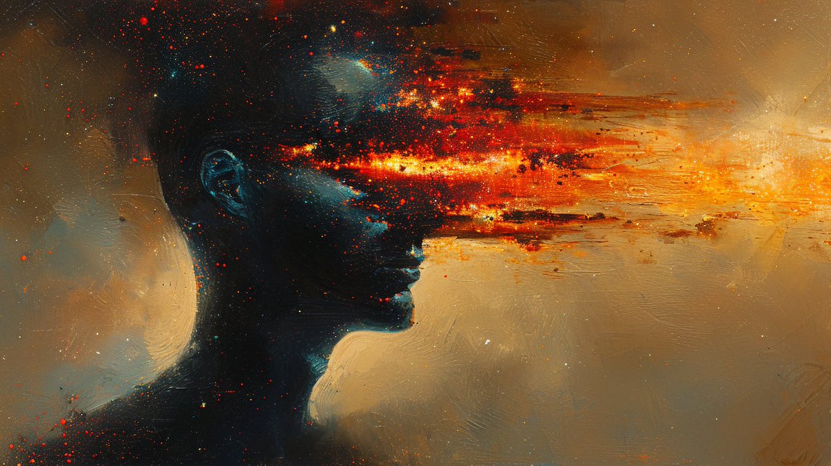 neuromorph_ai's tweet photo. Bursting forth with reckless abandon, the colors explode from the silhouette's core, a wild dance of fiery passion and untamed dreams.

#NeuroAether #AiArtCommunity #Midjourney #WildArt #ExplosiveCreativity #PassionInColor #ArtisticFreedom https://t.co/U5kENDAtpG