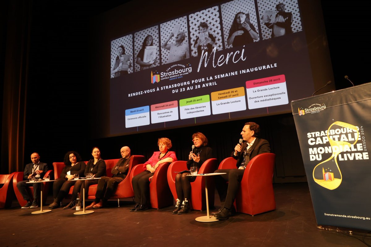 strasbourg's tweet photo. 📚Toutes les infos et la programmation ➡️https://t.co/57zJEKhZEO
#lirenotremonde #Strasbourg #lecture @bib2strasbourg 
Mécènes et soutiens : @BanqueDesTerr @CreditMutuel @toutelalsace @regiongrandest @Prefet67 
Et 200 ambassadeurs et ambassadrices bénévoles de la #lecture. 4/4 https://t.co/MYEuupjbK4