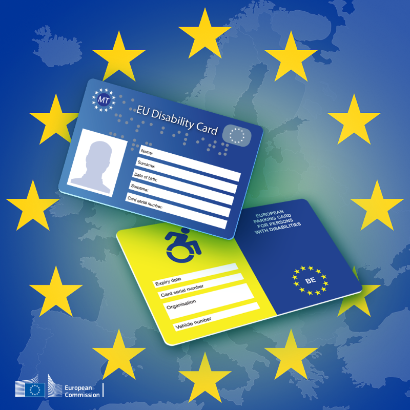 EU_Commission's tweet photo. About 90 million people in the EU have a disability. Many of them face hurdles when travelling.
It is high time we change this.
The European Disability Card and the Enhanced European Parking Card will help recognise their rights across the EU and facilitate their mobility.