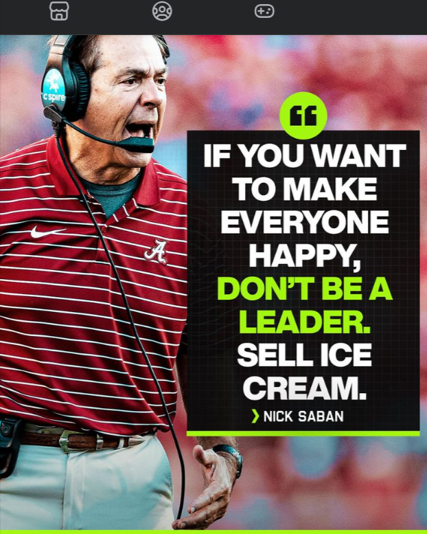 Took a few failures before I figured this one out, but this is one of my favorites from Coach Saban.
