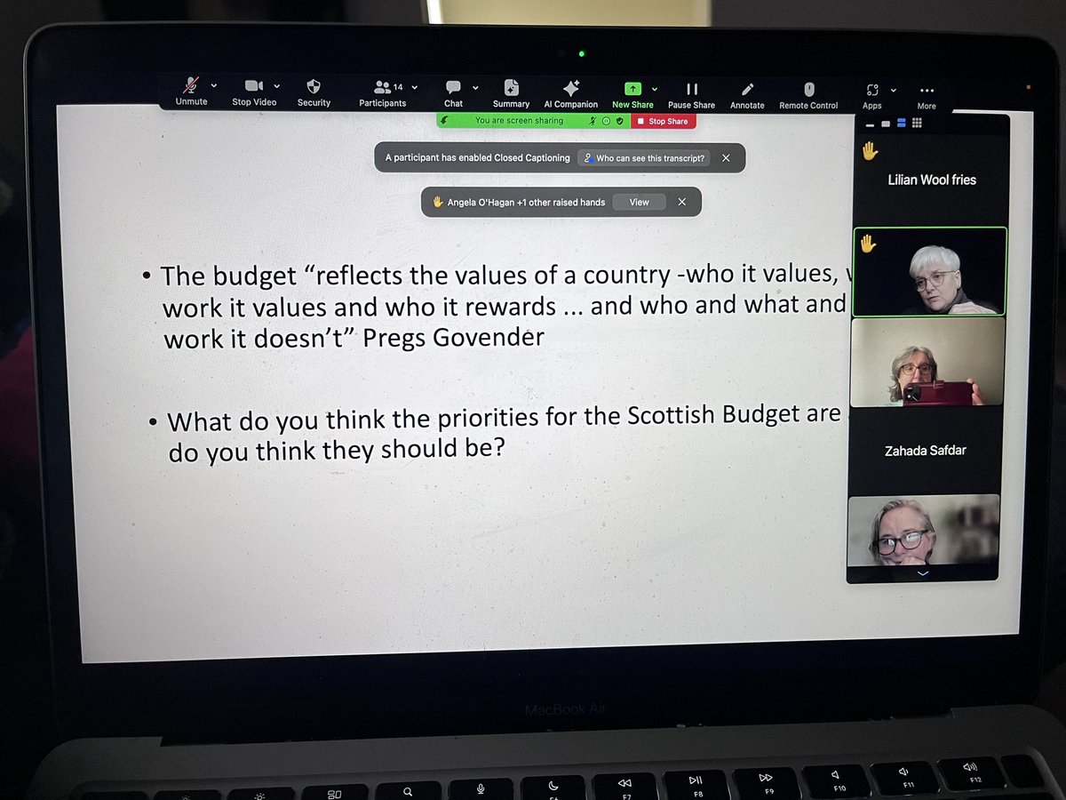 SWBG's tweet photo. Great session looking at the Scottish Economy &amp; the Budget Process and the values and priorities which sit behind decisions taken &amp; how this impacts on women #GenderBudgeting #CareEconomy @GDA__online @angelao44 @WiSEResearch #FWGG https://t.co/fGYkvescgf
