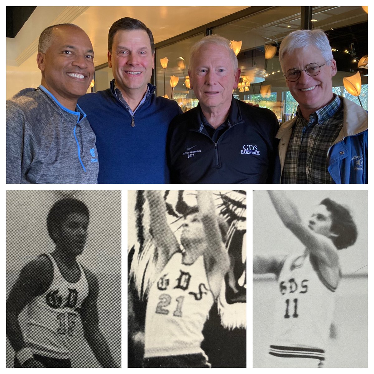 Great catching up with Frank Hatchett, Rennie Faulkner, and Chuck Keeley yesterday. These 3 were members of my first few teams at Greensboro Day School! <a href="/GDSalumni/">Greensboro Day School Alumni</a> #gdshoopfam