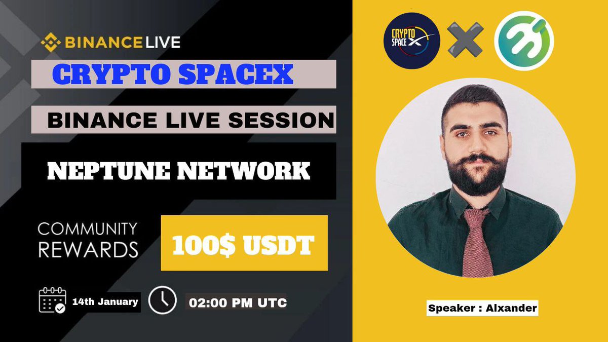 Neptune_WEB3's tweet photo. Neptune Network will host #AMA event”

⏰January 14, 02:00 PM UTC
🎁 Reward pool: 100 USDT
🏠Location: https://t.co/y2xnmfrX7w

rule
1️⃣.Follow:
@Neptune_WEB3

2️⃣.Join:
https://t.co/63KKA5MysG

3️⃣. Like, retweet and send your best questions https://t.co/jUlKMkE3yi