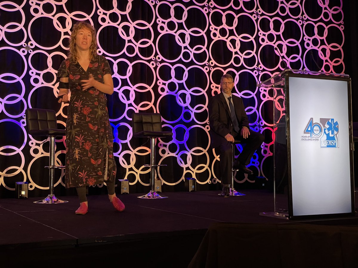 Friday morning’s plenary sessions continue at #NAEMSP2024 with @MGlennEM, Gene Hern, MD, MS, and Gerard Carroll, MD exploring the various interventions available for EMS to treat patients with opioid use disorder.
