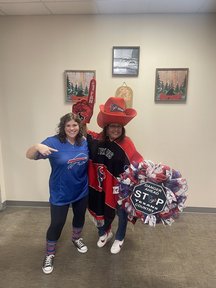 When your principal (<a href="/_TimLivingston/">Tim Livingston, Ed.S</a>) says you can wear <a href="/HoustonTexans/">Houston Texans</a> but you have to support your <a href="/BuffaloBills/">Buffalo Bills</a> #nfl #BillsMafia