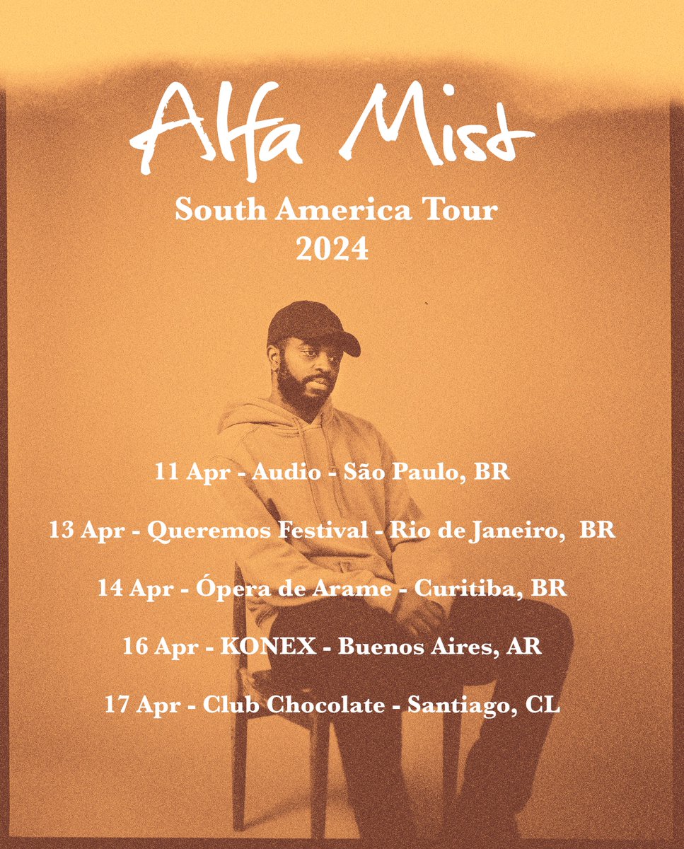 Finally. Coming to South America in April! Also in Zurich (Switzerland) and Regensburg (Germany) next week! alfamist.co.uk/live Original 📷: @aqushi