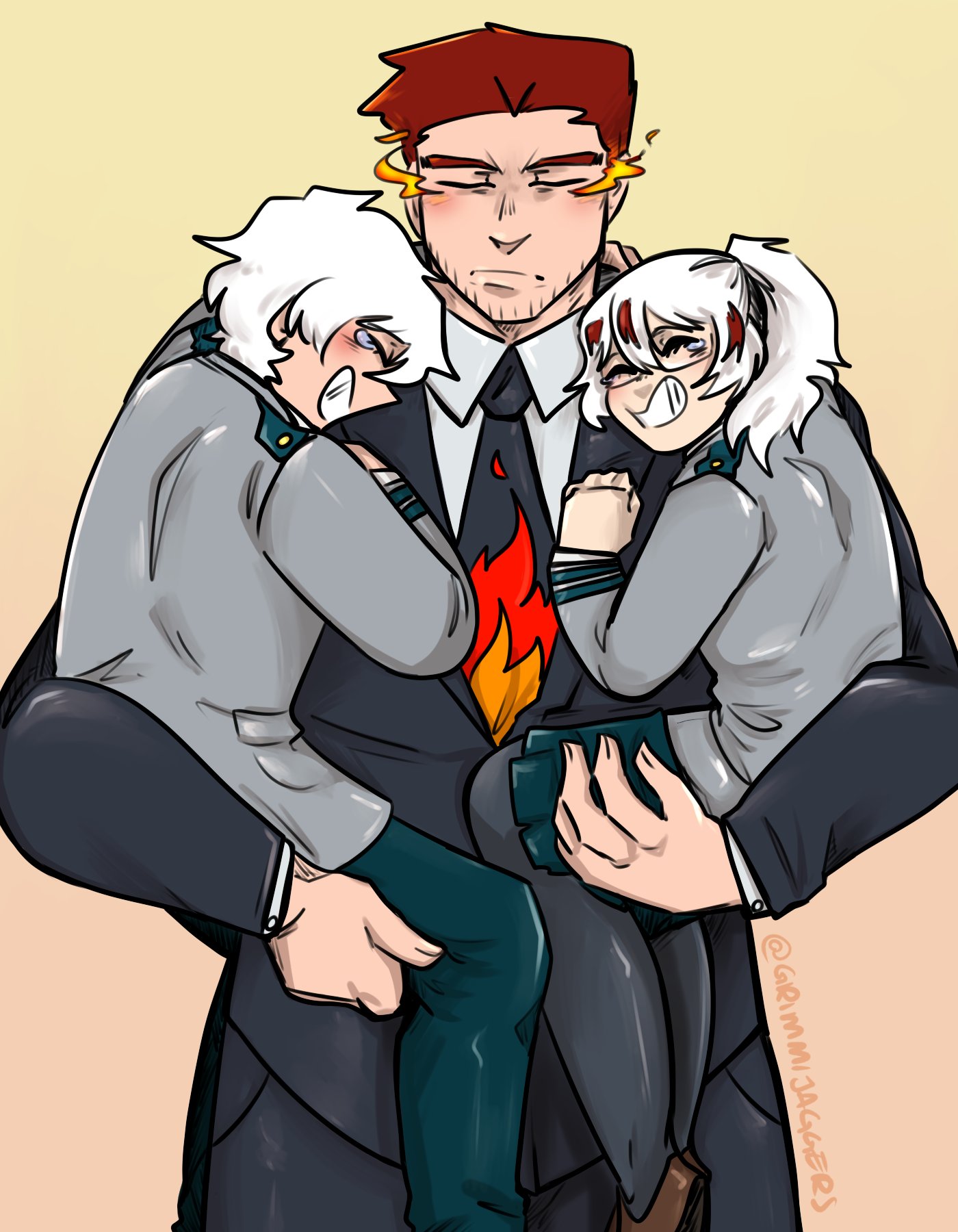 Grimmijaggers on X: My Fathers Warmth Chapter 39: Dazzling Fuyumi and  Touya may be young adults now, but Enji can still pick them up, so theyre  still his babies. Those be the