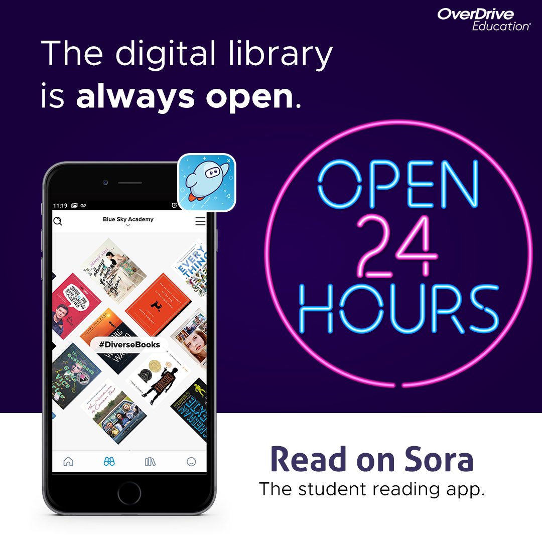 Even on a snow day at home you can access thousands of books, audiobooks, and magazines on your #soraapp Contact your librarian with any questions! #southhoghreads