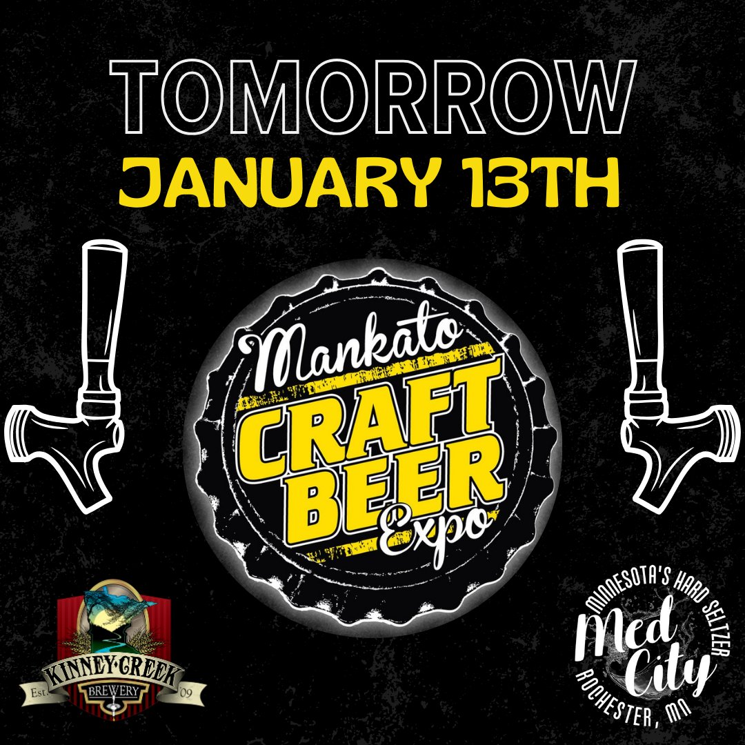 Who's ready for the @Mankatobeerexpo TOMORROW?!

Still need tickets? No problem! Visit mankatocraftbeerexpo.com to get yours!

SEE YOU THERE!

#mankatocraftbeerexpo #beerexpo #mankatomn #beer #craftbeer #seltzer #hardseltzer #brewery #mnbrewery