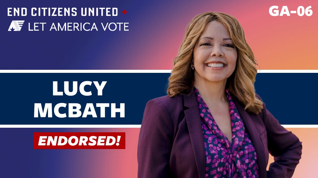 🚨 ENDORSEMENT ALERT 🚨 We're endorsing Rep. @lucymcbath, a fierce advocate for Georgia families with a proven track record of standing up for our democracy in Washington. #GA06