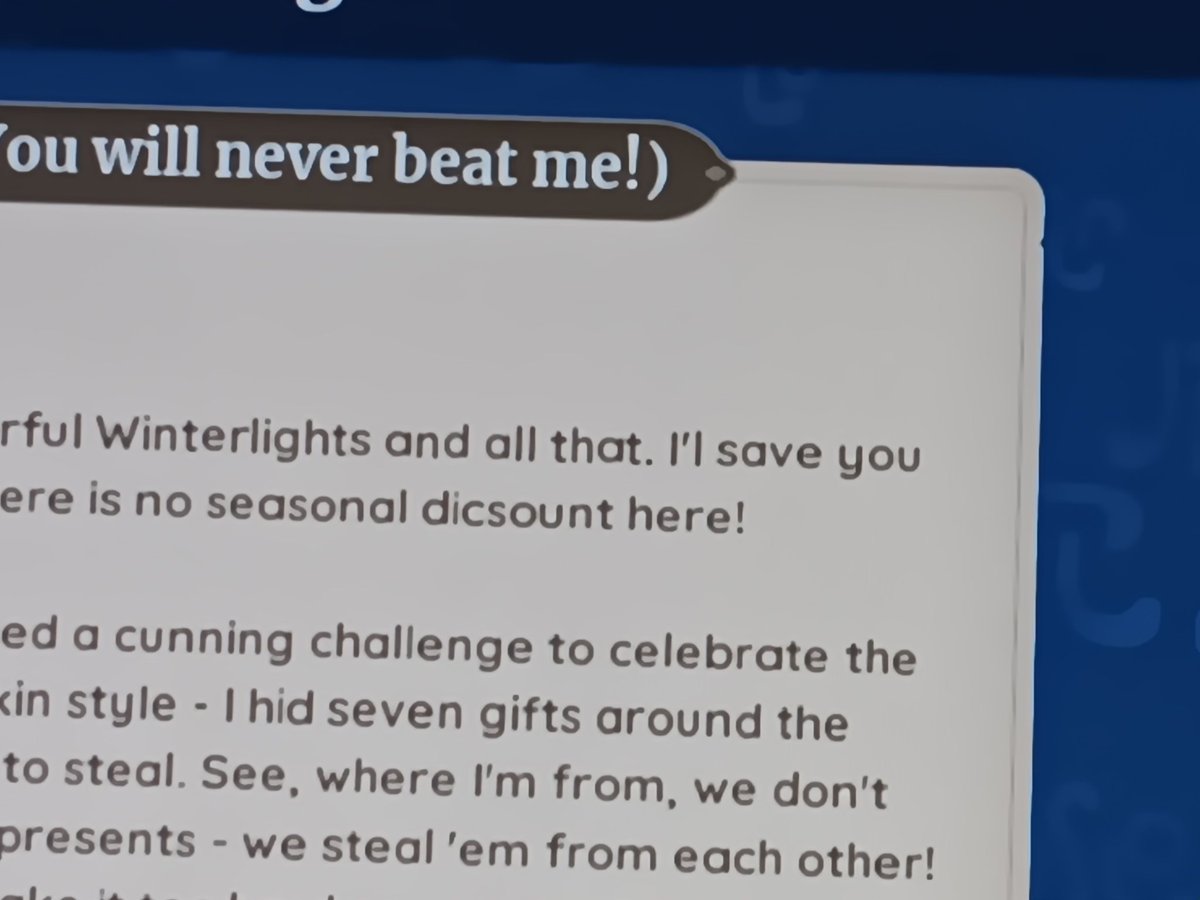 mishanolly's tweet photo. I love Palia. It's a great game. I just wish they had a spelling/grammar checker. Debating whether or not to tag them. Is it mean to nitpick a game you love? https://t.co/1AUaUVad38