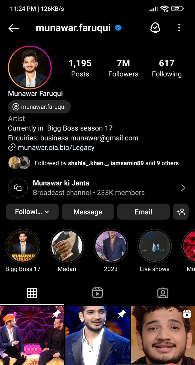NaeemNeo's tweet photo. @TheKhabriTweets I screenshot on 29 October, Munawar Followers were 7 Millions... In just 2.5 months,... He gained 50% more Well wishers from that , i.e. 3+Millions Followers... 😍..Many more to go... 
BB17 Winner🏆 (All the Best)
10M IG LOVE FOR MUNAWAR
#MunawaraFaruqui
#MunawarFaraqui𓃵 
#BB17 https://t.co/64BpxhnHSZ