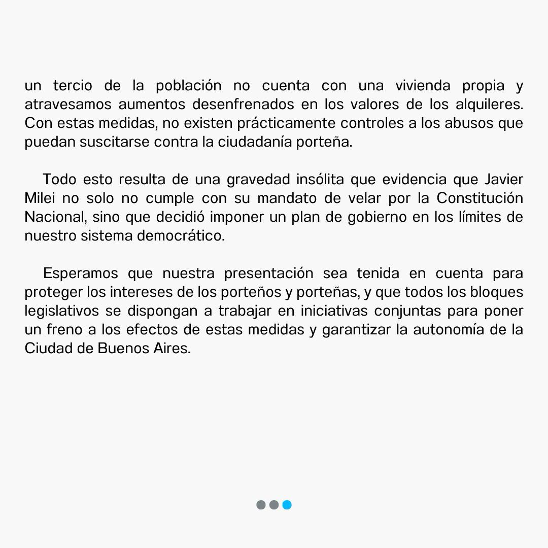 Los Legisladores de <a href="/unionxlaciudad/">UP Ciudad</a> presentamos una Acción Declarativa de Inconstitucionalidad del DNU 70/2023, firmado por los 18 integrantes del bloque y patrocinado por nuestra compañera <a href="/gracepenafort/">Graciana Peñafort</a>.

Estas semanas hemos analizado exhaustivamente el DNU y hemos concluido
