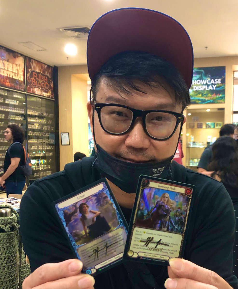 pointipohmali's tweet photo. The immensely talented @soyameii graced my LGS @InvictusForgeMY in conjunction with the #FABTCG #SEAThrone event!Got my RF cards signed and had an amazing time chillin’ with the community.Was a greasy fanboi admiring the great art prints & APs on display. Stoked! #InvictusForge https://t.co/8CXJDaJlRe