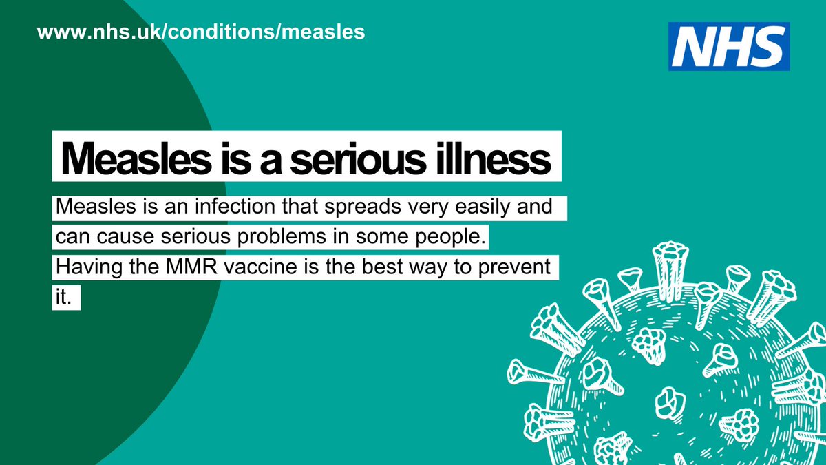 Measles cases are rising in England. The MMR vaccine is the safest and most effective way to protect against measles, mumps and rubella. For more information visit nhs.uk/conditions/vac…