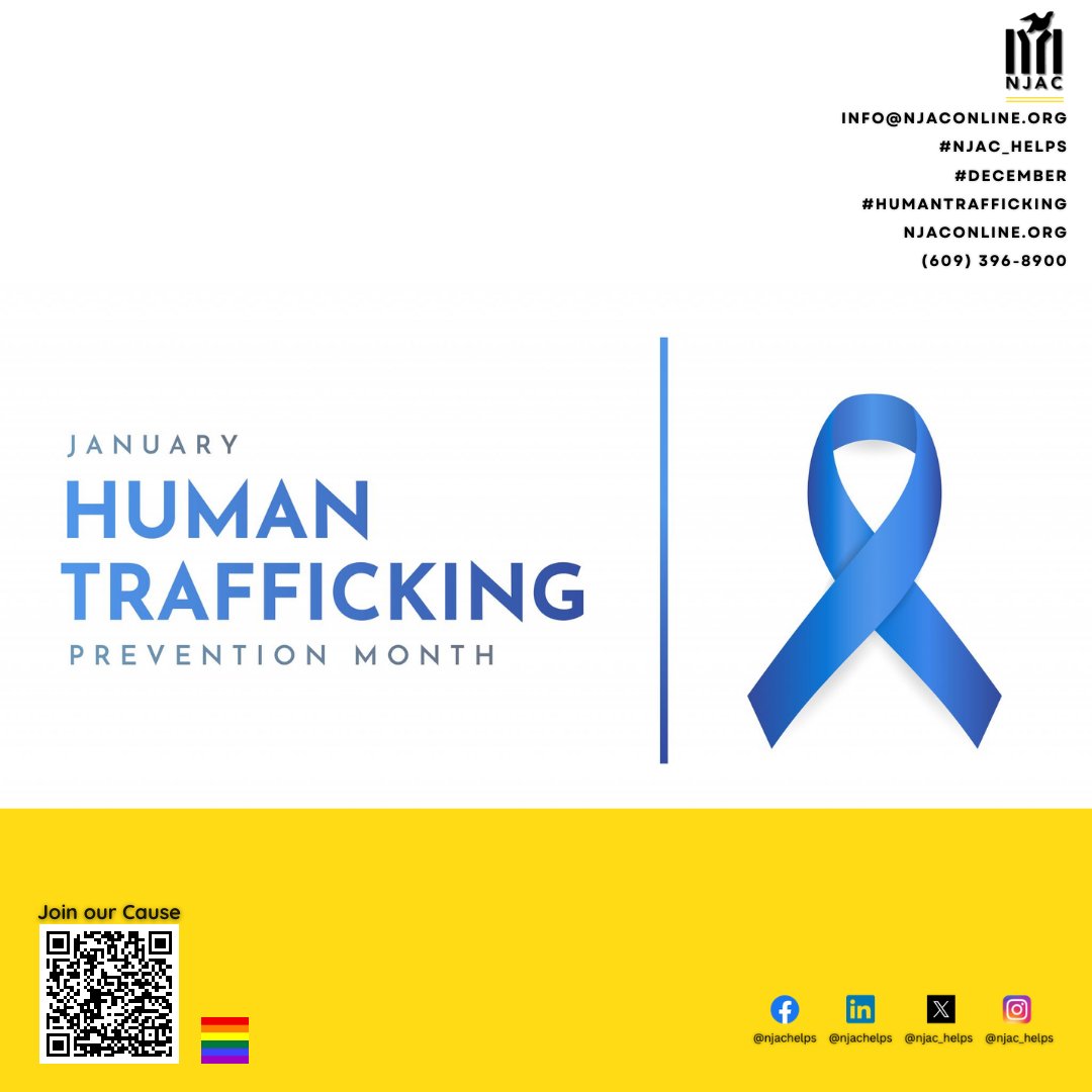 Did you know?

affiliate of the @asafernj
#HumanTraffickingAwarenessMonth #humanrights #endsexualviolence #enddomesticviolence #reintegration #hivaids #housingfirst #communityresource #nonprofit #newjersey #njac_helps