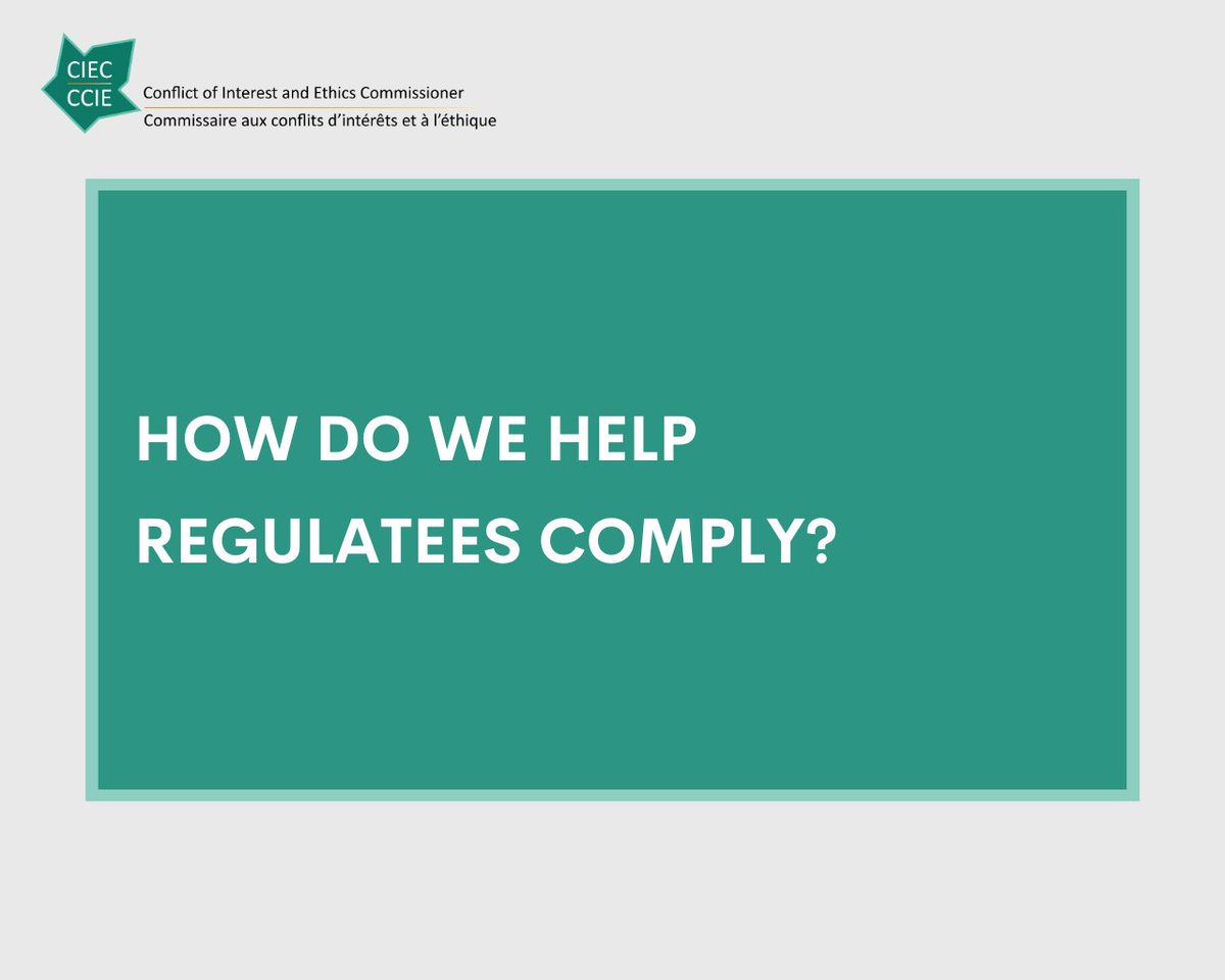 How does the #Ethics Commissioner’s Office help #MPs & public office holders comply with the #MembersCode & #ConflictOfInterest Act? Here is some information: bit.ly/3mmwmXa