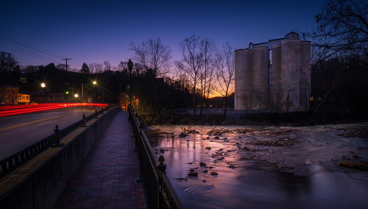 Lull between the storms.  Ellicott City dawn. #ellicottCity #patapsco #oella #howardcounty #maryland #nikonz8
