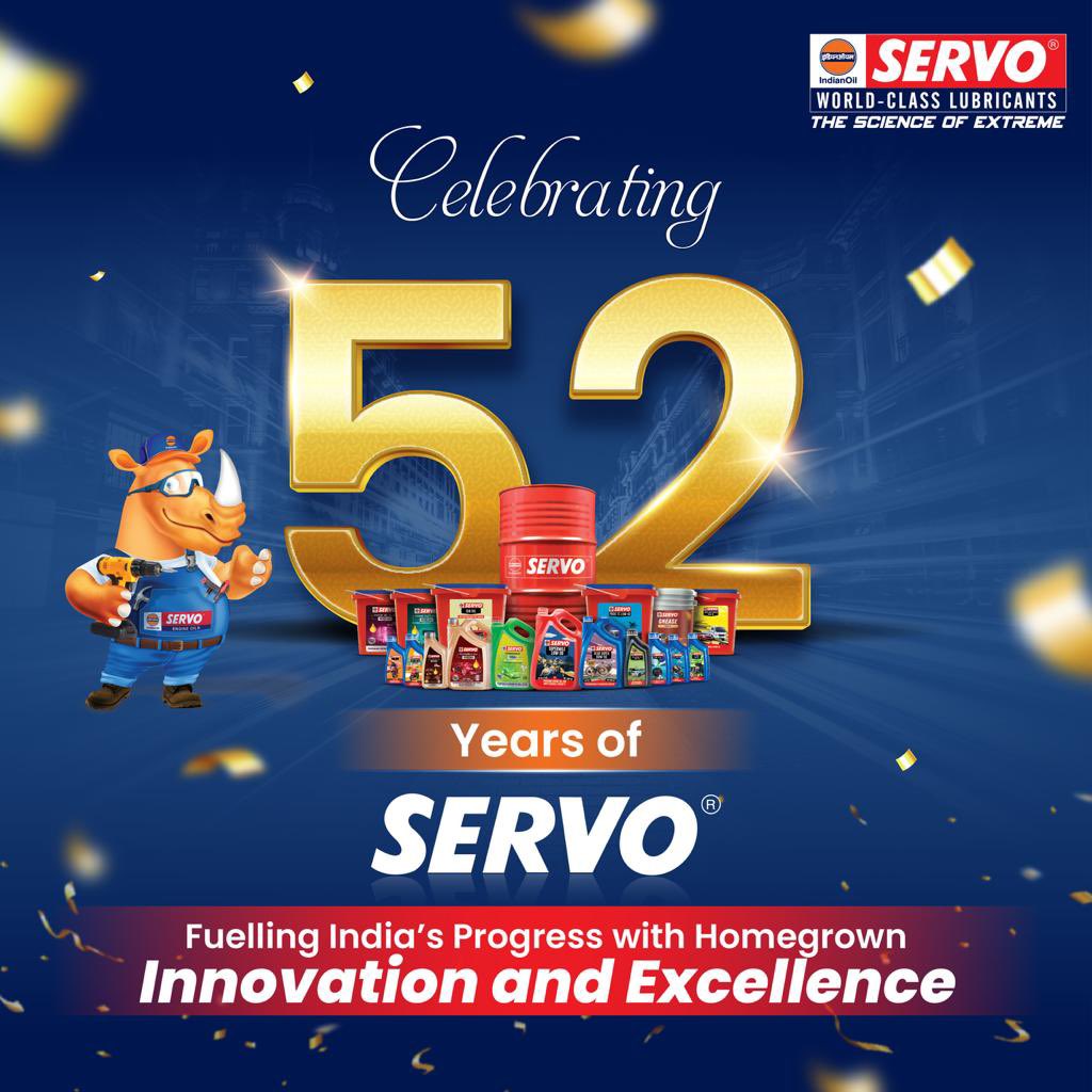 Celebrating #ServoDay for touching milestone of 52 glorious years of superbrand “#SERVO ”. We thank all our valuable customers for their immense trust in us. We will continue to offer bouquet of advanced grades of lubricants which will exceed the expectations of our customers.