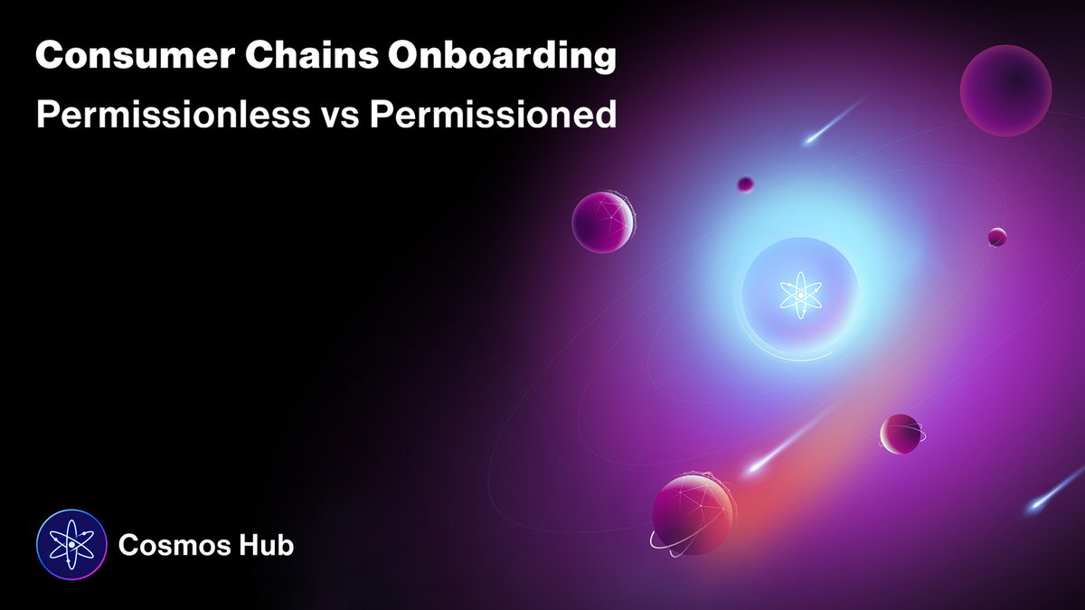 cosmoshub's tweet photo. 1/ This week, Partial Set Security (PSS) was introduced as a potential Interchain Security advancement.

Now, it's time to dive into one of the scenarios unlocked by PSS 👀

Introducing the possibility of launching consumer chains in a completely permissionless manner! https://t.co/8BTPFgvRwo