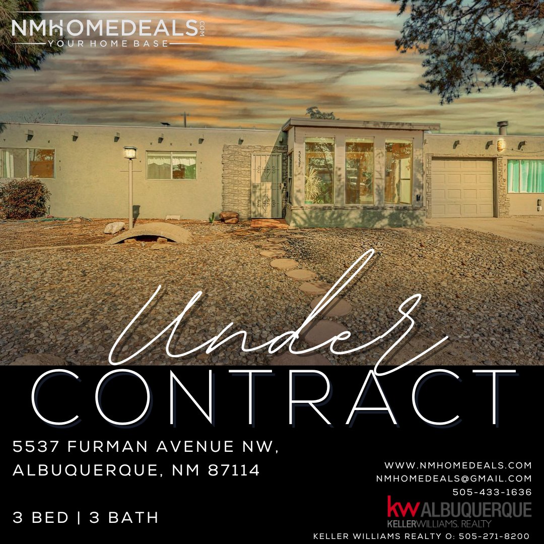 nmhomedeals's tweet photo. ✨UNDER CONTRACT

Thrilled to share that this house  in the heart of Paradise Hills is officially Under contract! 🏡🎉 Reach out to us for a free market analysis or to help navigate you through the process. Our team is here to work hard for our clients!  

#nmhomedeals https://t.co/nrAb8ObQtJ