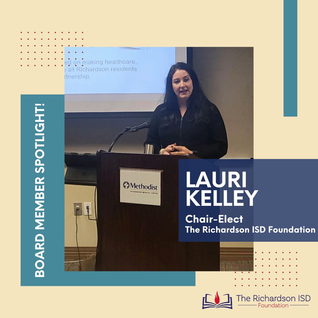 Board Member Spotlight: It's always great to see our board members out and about in the community. Kudos to Chair-Elect Lauri Kelley for a stellar presentation at Leadership Richardson! @RichardsonCoC @methodistrich @BCBSTX #RISDWeAreOne @RichardsonISD
